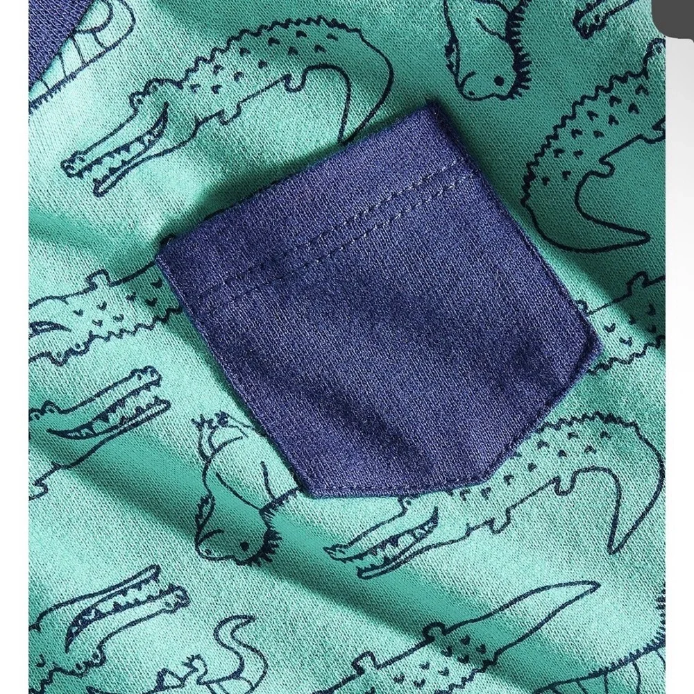 First Impressions Baby Boys Green Alligator Crocodile Romper Short Sleeve 6/9M